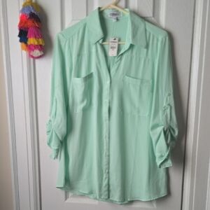 NWT Express PORTOFINO BLOUSE Light MINT Green